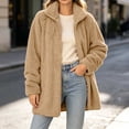 thumbnail image 5 of VEKDONE Sherpa Jacket for Women Stand Collar Full Zip Jackets Mid-Length Fuzzy Fleece Coat Casual Warm Thick Outerwear for Fall and Winter, 5 of 9