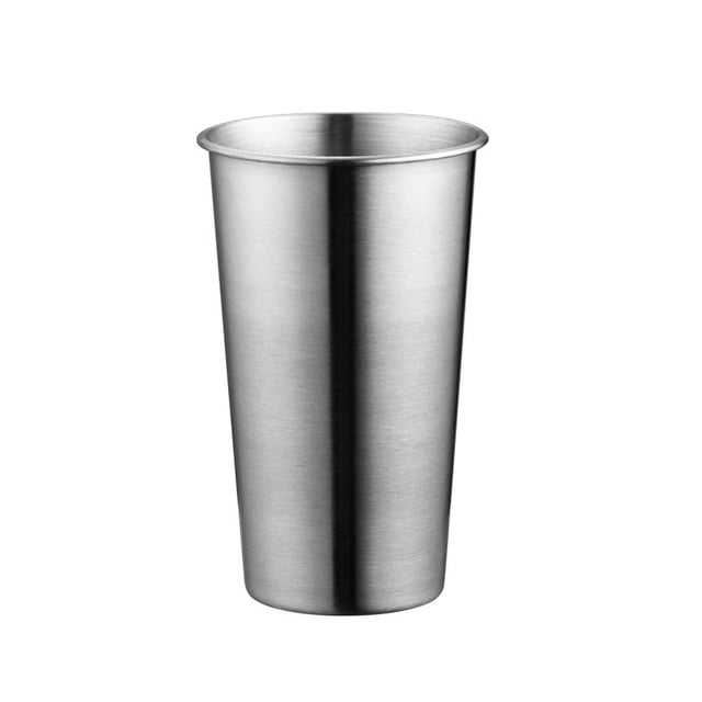 Xiao Hua Paquete de 2 vasos de acero inoxidable irrompibles, apilables y duraderos, color plateado, 400 ml