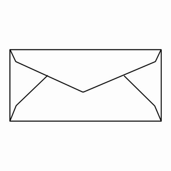 Currency Gift Outer Envelope, 3" x 6-3/4", 28#, Open Side, White Kraft, Diagonal Seams, Pointed Flaps Down (Box of 500)