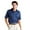 Navy/Vista Blue, variant on Monterey Club Men's Hermosa Double Stripe Texture Golf Polo Shirt #1627