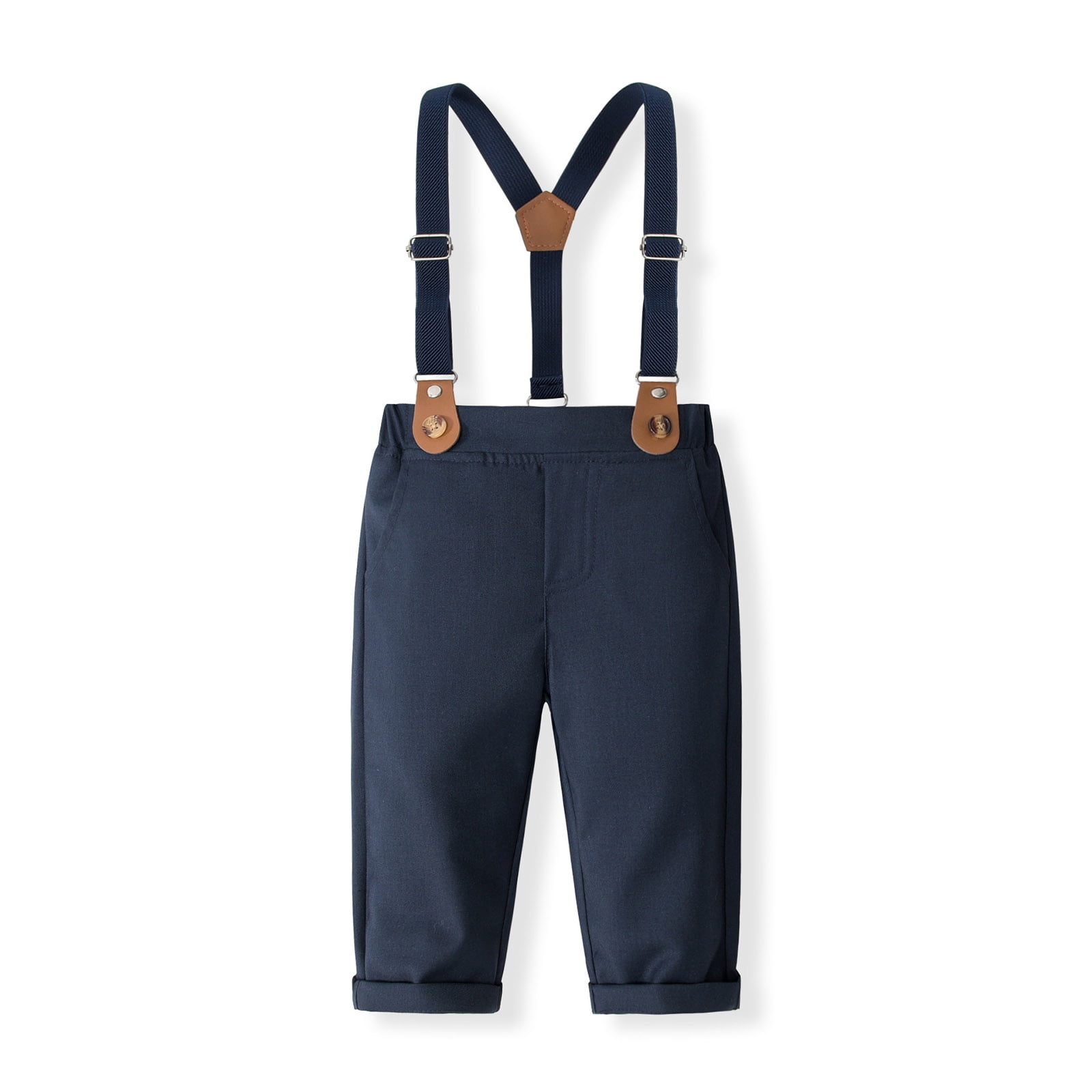 Ketyyh-chn99 Toddler Baby Boy Clothes Suit Toddler Boy Dress Clothes Outfit Button Down Shirt + Pants Set Size for 12-18 Months,Navy