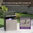 thumbnail image 4 of Sersper 30 Gallon Deck Box, Resin Outdoor Storage Box, Waterproof and UV Resistant Lightweight Storage Deck Box for Garden Tools, Supplies, Toys, Gray, 4 of 8