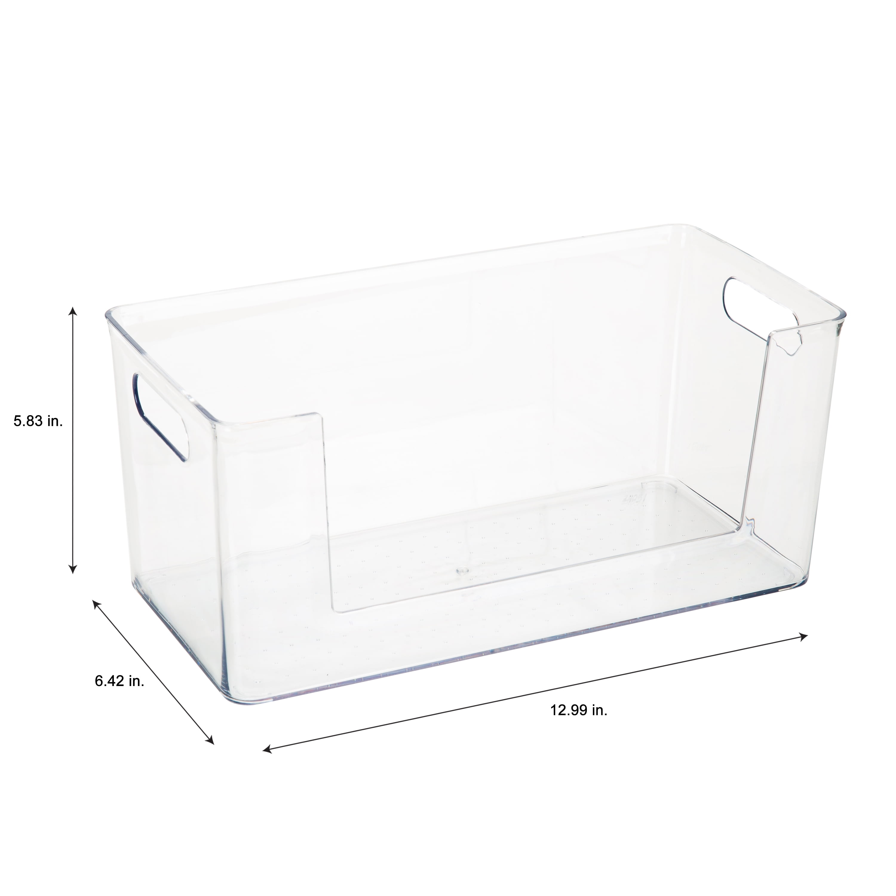 Simplify Rectangular Cabinet Organizer Basket Bin, Clear