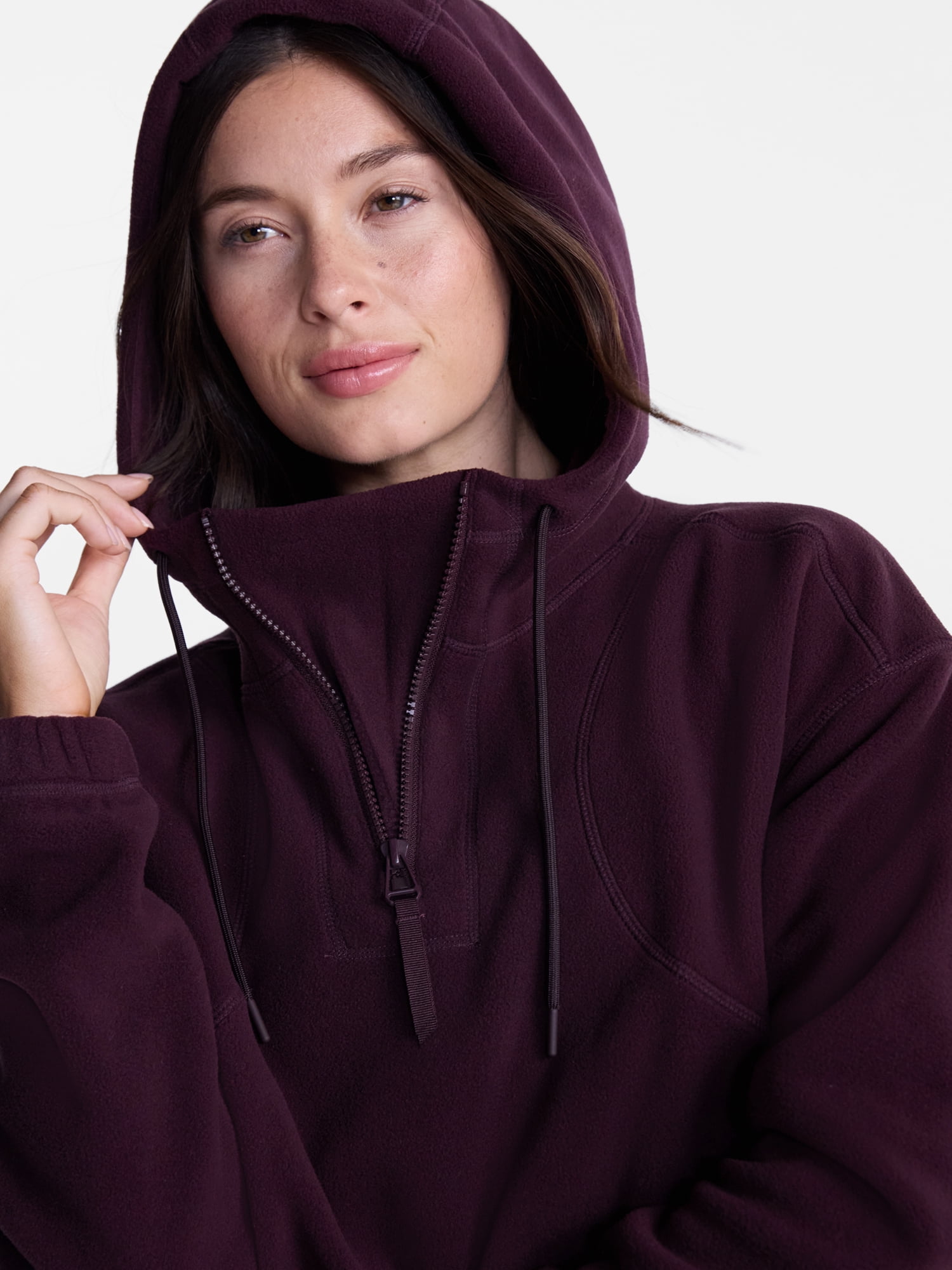 Avia Women's Quarter Zip Fleece Hoodie, Sizes XS-XXXL