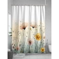 thumbnail image 5 of Fsddascl Spring Floral Shower Curtain Set - Extra Long 72" x 96" Washable Bathtub Curtain with 12 Hooks, Pastoral Flowers Watercolor Vintage Waterproof Fabric Stall Shower Curtains for Bathroom, 5 of 6