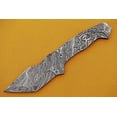 thumbnail image 6 of 9" Long Damascus Steel Skinning Knife Blank Blade, Can be Used for Straight Back and Trailing Point Skinning, Hand Forged Damascus Steel, 4.5" Scale Space with 3 Pin Hole, 3.5 inches Cutting Edge, 6 of 7