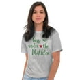 thumbnail image 4 of Christmas Kiss Me Under The Mistletoe Women's Graphic T Shirt Tees Brisco Brands M, 4 of 5