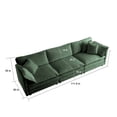 thumbnail image 2 of Williamspace 111.5" Sectional Sofa Couch, Mid-Century Modern Upholstered 3 Seater Sofa with 5 Toss Pillows, Deep Seat 4 Seat Chenille Fabric Sofa Furniture for Living Room Apartment, Green, 2 of 7