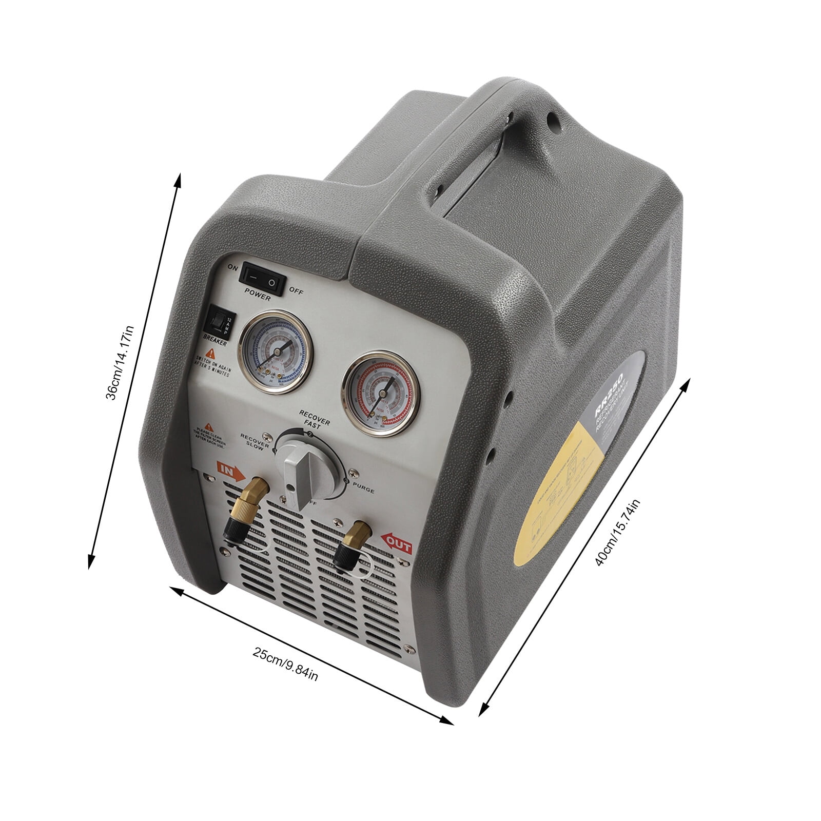 Portable Refrigerant Recovery Machine 3/4 HP Single Cylinder HVAC Recycling Tool Used in Ship Refrigeration Equipment, Heat Pump Refrigeration Equipment