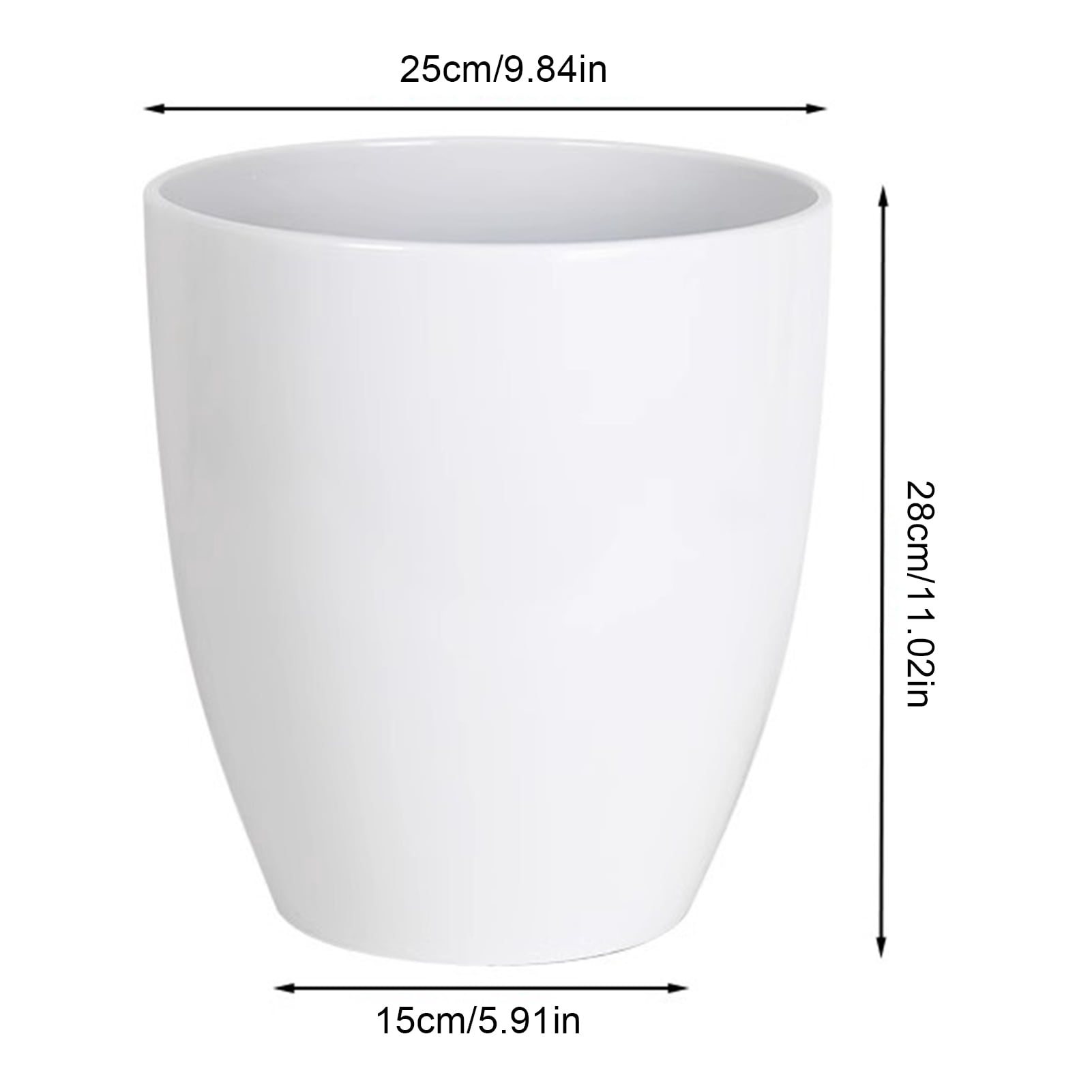 Hyasfey Deep Flower Pot Imitation Ceramic Plant Pot with Drainage Hole Resin Monstera Planter with Saucer for Indoor Outdoor Plants Home Garden Office Decor