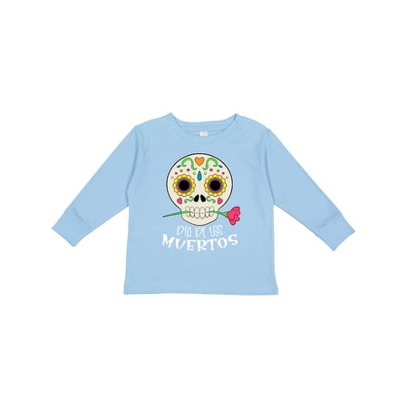 

Inktastic Día De Los Muertos Skull with Flower Gift Toddler Boy or Toddler Girl Long Sleeve T-Shirt