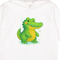 thumbnail image 3 of Inktastic Cute Green Crocodile Cartoon Illustration Toddler Hoodie, 3 of 4