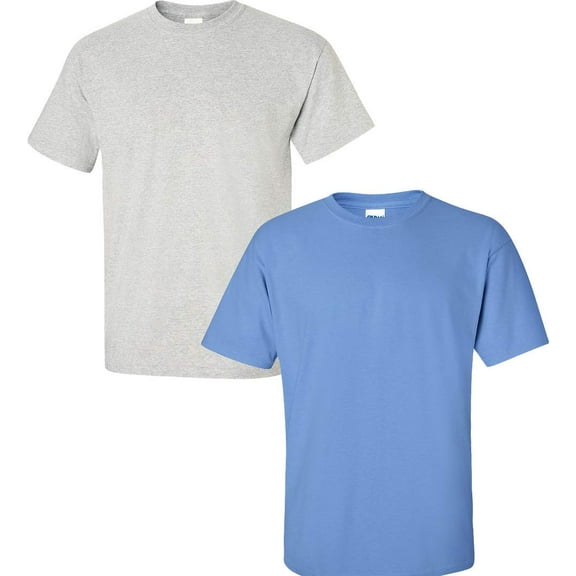 Gildan Mens Ultra Cotton T-Shirt, XL, Carolina Blue (Pack of 2) (1 Ash / 1 Carolina Blue)