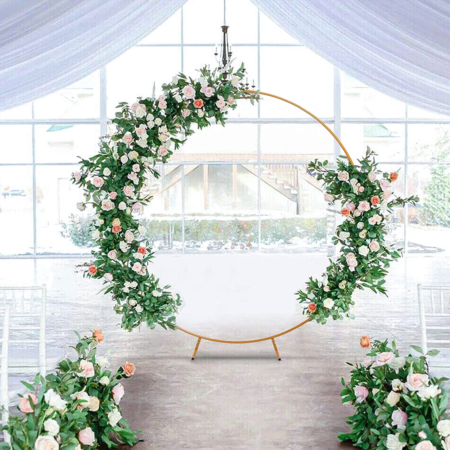Buy Garfans Wedding Arch Circle Balloon Arch Frame Round Backdrop Stand