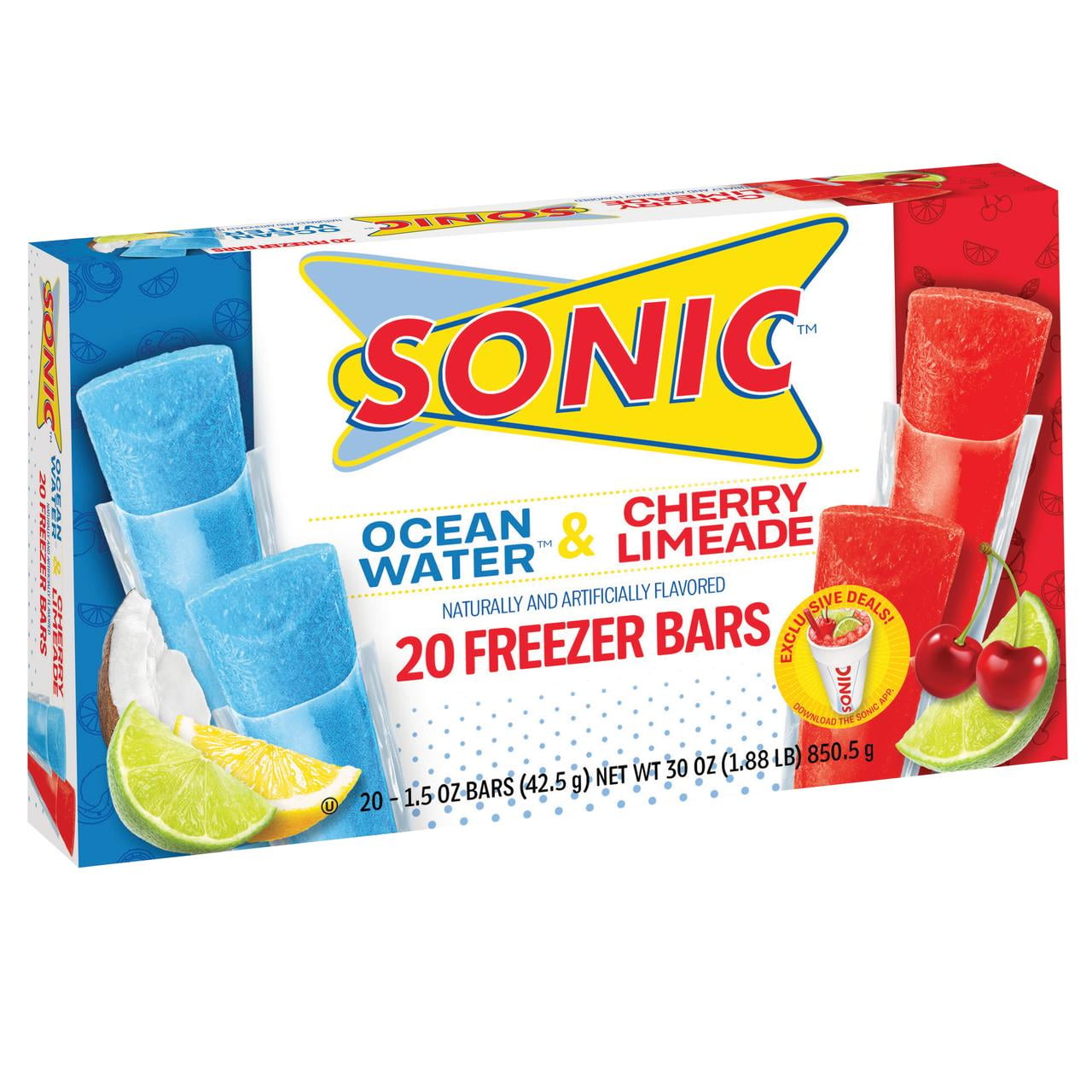 Sonic Freezer Bars, 20 count, 1.5 oz
