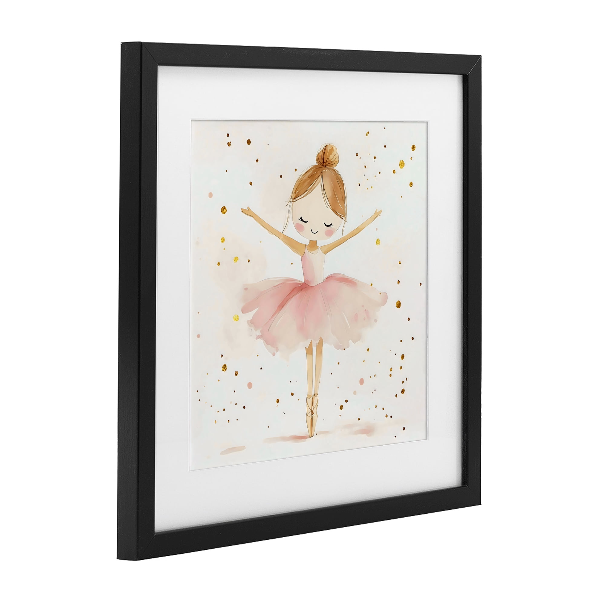 Stupell Industries Ballerina On Her Toes Black Framed Print Under Glass, design by Creative Studio