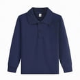 thumbnail image 5 of NIEWTR Boys Long Sleeve Polo Shirt Kids Casual Lightweight Collared School Uniform Shirts（A01-Dark Blue,3-4 Years), 5 of 5