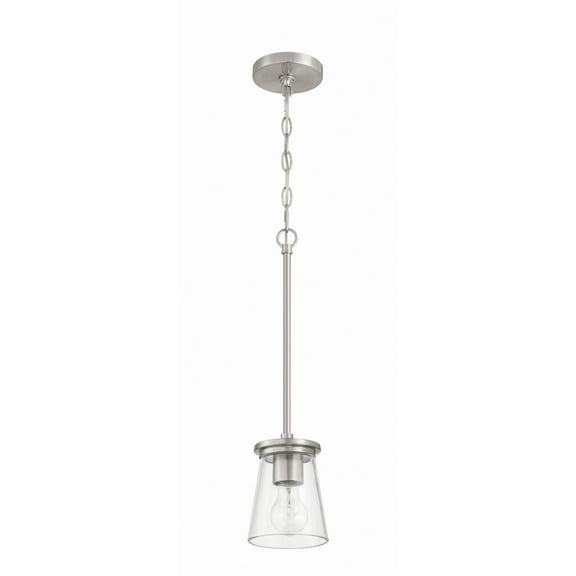 Craftmade - Connell 1 Light 20 in. Brushed Polished Nickel Finish Mini Pendant Light with Clear Glass