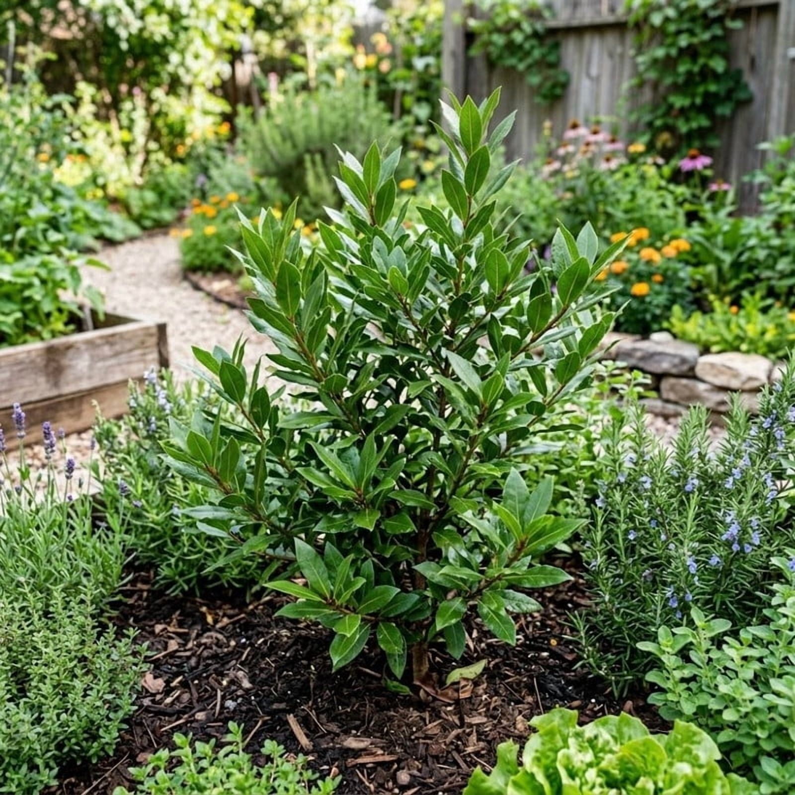 Bay Leaf Live Plant, 4 to 6 Inch Tall, Indoor Outdoor Potted, Herb Plant Compact Upright Growth Perennial