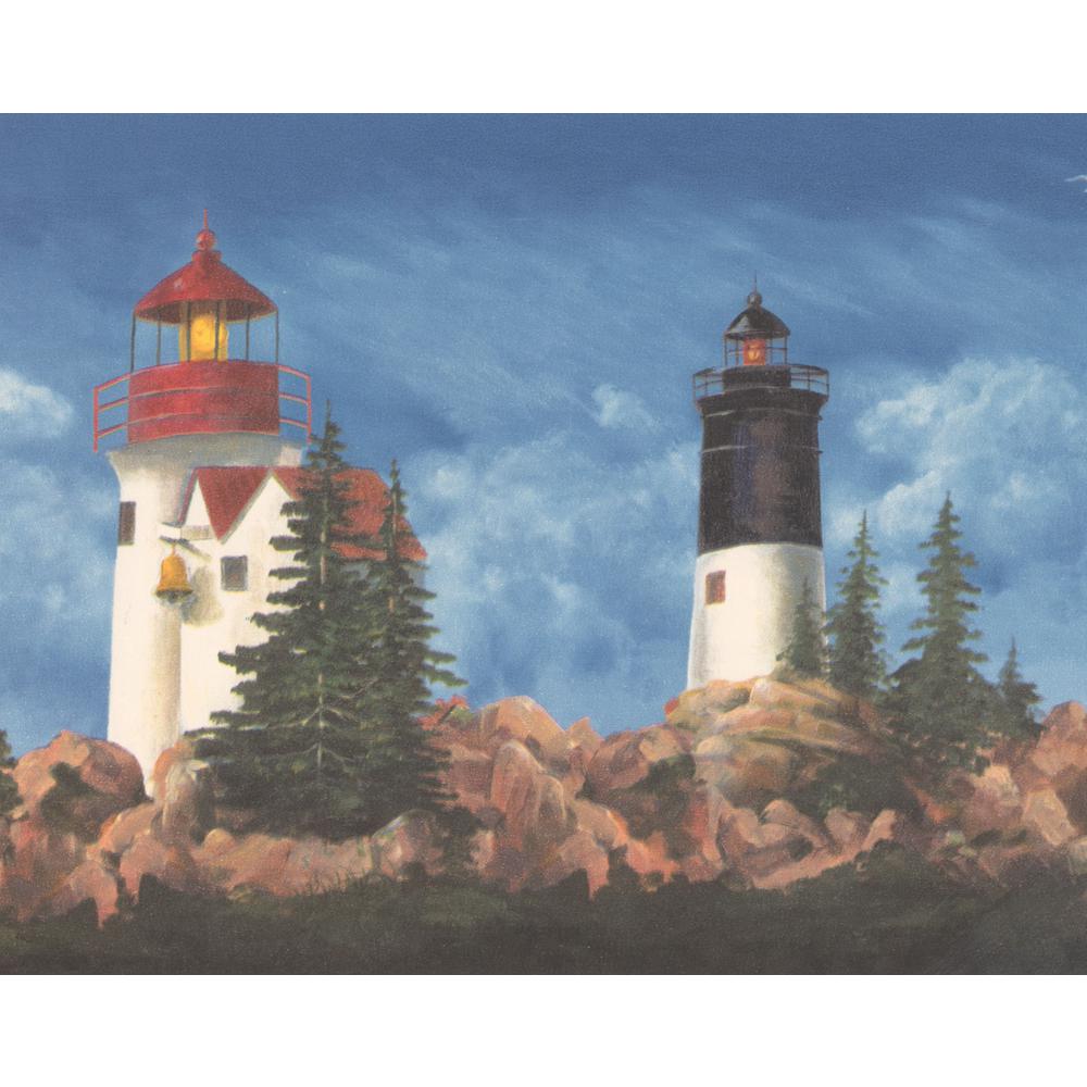 878760 Coastal Lighthouses Wallpaper Border - Walmart.com