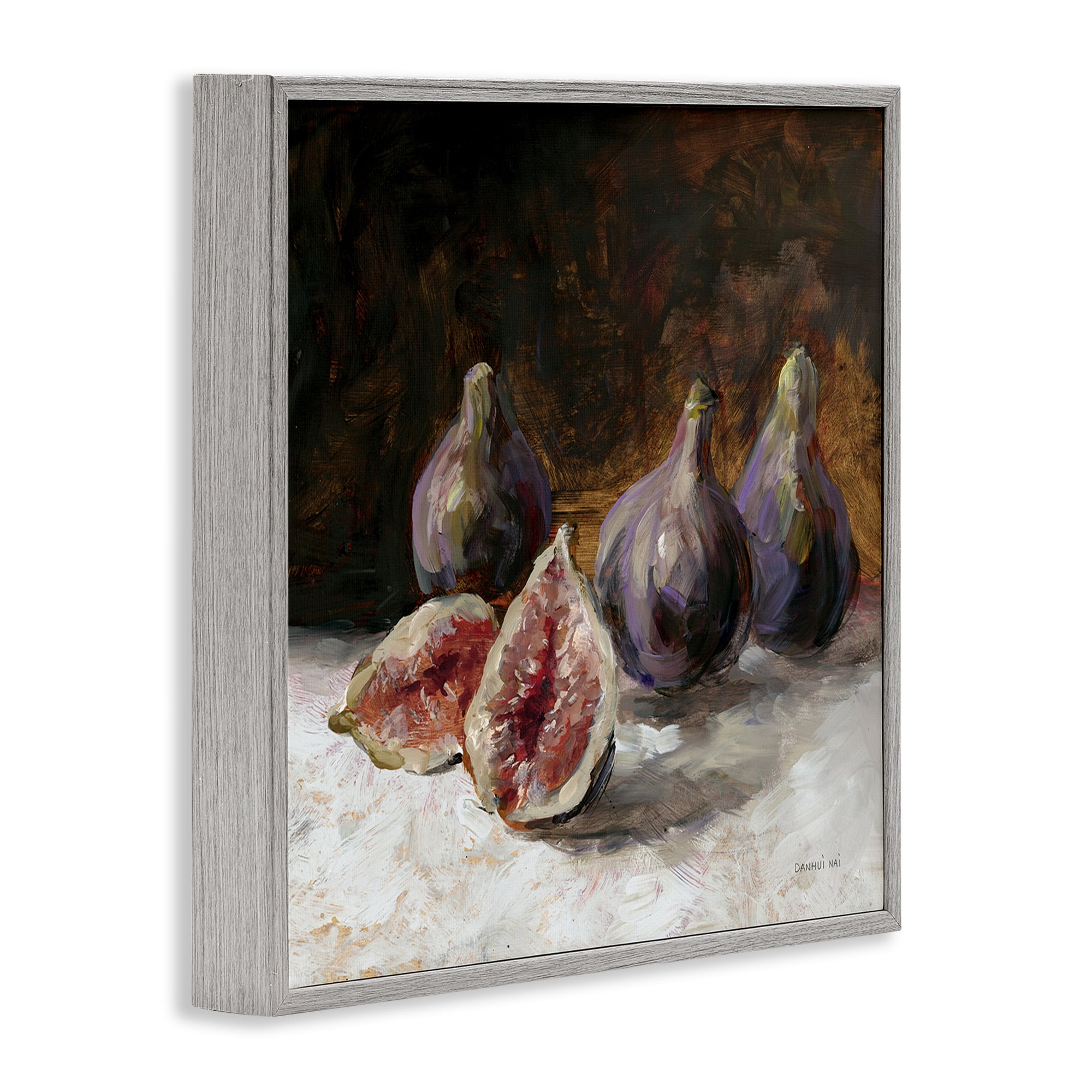 Stupell Industries Rustic Fig Still Life Gray Framed Giclee Art, design by Danhui Nai