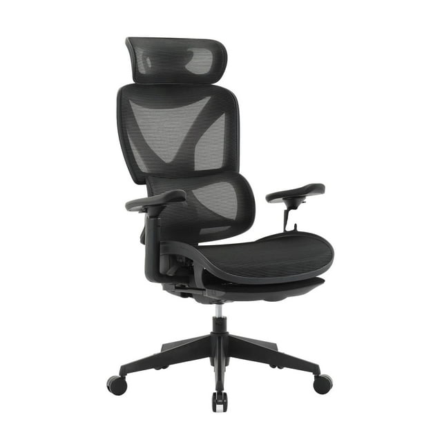 Chaise ergonomique de luxe TygerClaw à dossier haut en maille