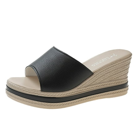 

adviicd Platform Sandals for Women Bow Sandals Cowhide Woven Sole Platform Wedge Resort Sandals Thick Soled Wedges Womens Designer Sandals Size 8