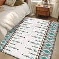 thumbnail image 4 of Area Rugs for Living Room Bedroom, Teal Black Boho 4'x6' Rug Washable Carpet Runner Indoor Outdoor, Vintage Ethnic Tribe Abstract Art Retro Non Slip Accent Floor Mats Rug for Kitchen, Office, 4 of 8