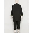 thumbnail image 6 of iiniim Boys Muslim Clothing Kaftan Middle East Youth Embroidered Top with Pants Suit Arabic Wear Black 100, 6 of 7
