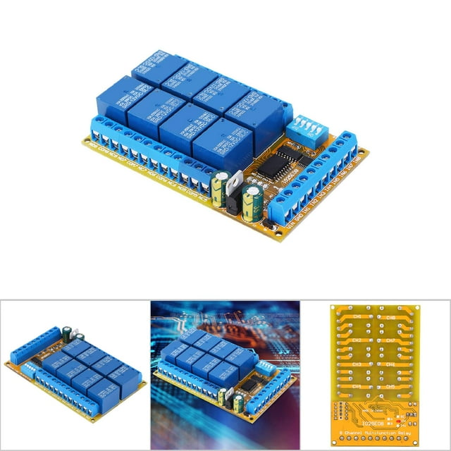 ANGGREK Module de Relais IO25E08 Multifonctions 8 Canaux Auto Verrouillage Interlock Conditionneur d'Alimentation 5v 12v 24V, Module de Relais, Auto Verrouillage Interlock Conditionneur d'Alimentation