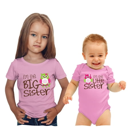

Nursery Decals and More Family Outfits Matching Sets Matching Family Outfits Owl Big Sister/Owl Little Sister Big Sibling 4T / Lil Sibling NB (0-3M)