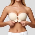 thumbnail image 4 of PLHWHYQ Convertible Bras for Women Front Closure Non Slip Seamless Anti Sagging Push Up Bra with Detachable Strap White XL, 4 of 4