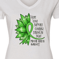thumbnail image 4 of Inktastic Mental Health Awareness Green Sunflower Ribbon Women's V-Neck T-Shirt, 4 of 5