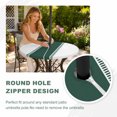 thumbnail image 5 of Round Outdoor Tablecloth with Umbrella Hole and Zipper, Green Solid Color Texture Fitted Table Cover with Elastic Edge for 45-54 Inch, Simple Green Stripes Waterproof Patio Tablecoths for Picnic, 5 of 9