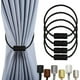 thumbnail image 1 of Paquete de 4 abrazaderas magnéticas para cortinas, con cuerda torcida más gruesa y cierres magnéticos resistentes (negro, 4 unidades), 1 of 5