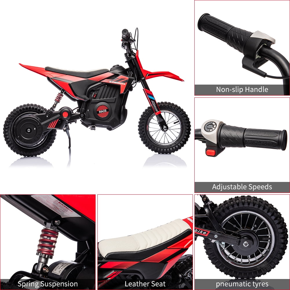 Garvee Kids Electric Dirt Bike 24V 250W 140LB Load Ride On Toys with 12.6 Pneumatic Tires