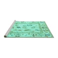 thumbnail image 2 of Ahgly Company Machine Washable Indoor Rectangle Oriental Turquoise Blue Traditional Area Rugs, 2' x 5', 2 of 4