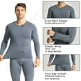 thumbnail image 4 of 2 Pack Thermal Shirts for Men Underwearshirts Thermal Tops for Men with Fleece Lined Long Johns Long Sleeve Winter, 4 of 7