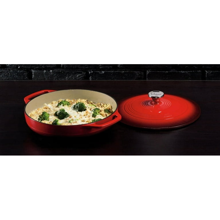 Segretto Cookware Cast Iron Enameled Skillet | 10.25 | Rosso (Gradient Red)