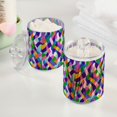 thumbnail image 2 of Yayeee 4 Pack Qtip Holder Bathroom Cotton Swab Canister with Lid Clear Dispenser Set, Green Wavy Plaid, 2 of 6
