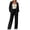 Black, variant on Sahpxhe 2 Piece Matching Sets Women Ribbed Knit Oversized Zip Up Hooded Cropped Jacket Wide Leg Pants Airport Lounge Outfits Gray S