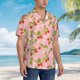 thumbnail image 3 of Balery Strawberry Floral Camisas hawaianas de manga corta para hombre, camisas playeras de corte holgado, camisas de vacaciones con botones,XX-Large, 3 of 7