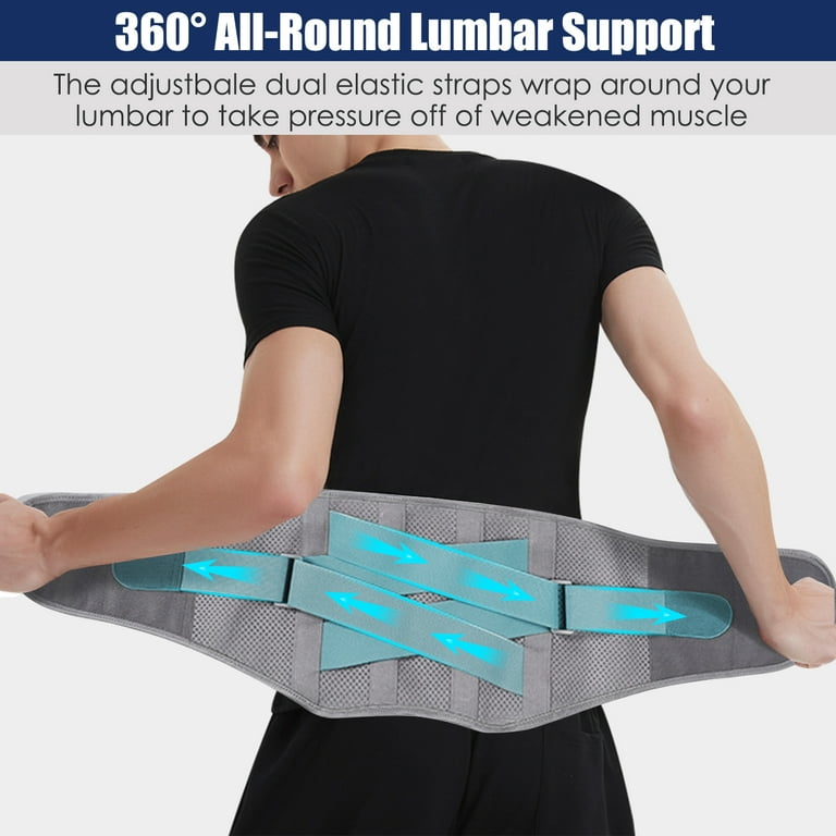Lower Back Brace Lumbar Support - Adjustable Air Mesh Back Brace with 5  Stays for Lower Back Pain Relief, Herniated Disc, Sciatica, Scoliosis,  Lower