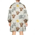 thumbnail image 2 of White Highland Cow Flower Bathtub Pattern Wearable Oversized Blanket,Wearable Blanket Hoodie for Adults,Cozy Hooded Blankets with Super Pockets,Super Warm Fuzzy Pullover for Women & Men, 2 of 6