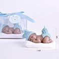 thumbnail image 2 of ILIKEPAR Birthday Candle Brown Sleeping Baby Cake Topper Candle for Party Baby Shower and Wedding (Blue), 2 of 3