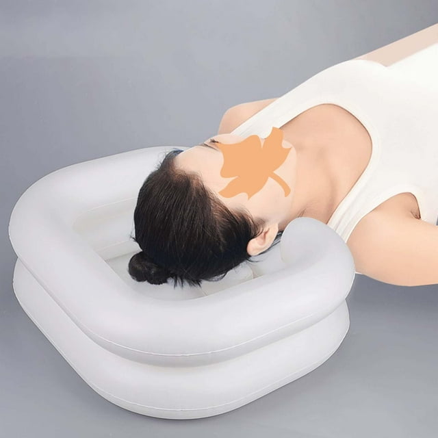 Cuenca de champú inflable shamjiam Tazón de champú portátil con almohada