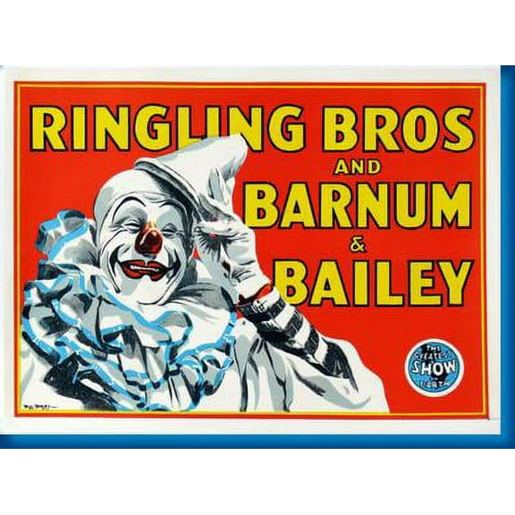 Ringling Bros. Circus Clown Metal Sign 8inx 12in Print on Metal 8x12 Square Adults Metal Prints