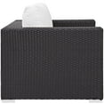 thumbnail image 3 of Modway Convene Aluminum and Rattan Patio Armchair in Espresso/White, 3 of 4