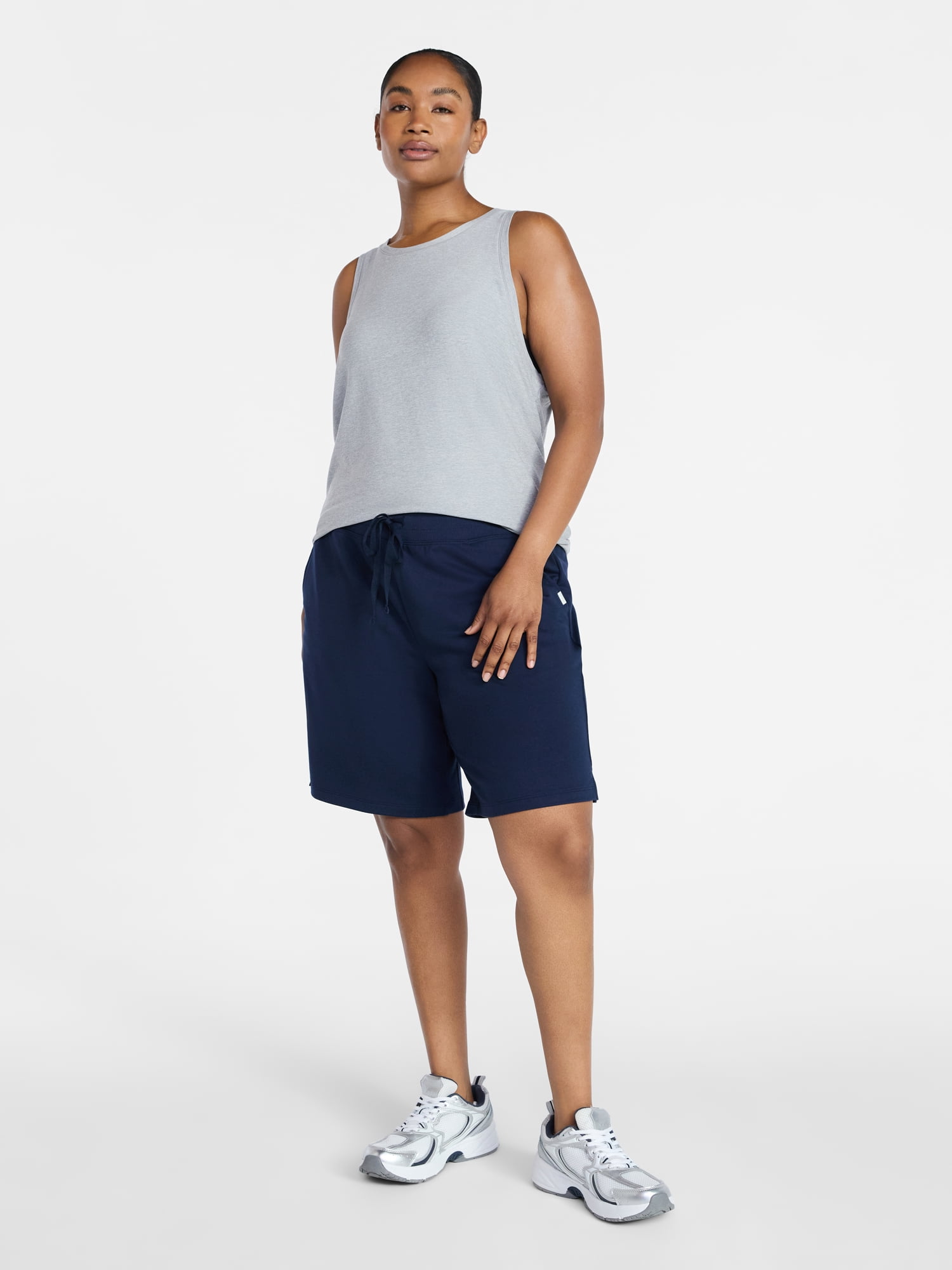 Athletic Works Women's and Women's Plus French Terry Bermuda Shorts, Sizes XS-4X