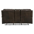 thumbnail image 2 of Nailhead Trim Leatherette Power Recliner Loveseat with Console, Dark Brown, 2 of 3